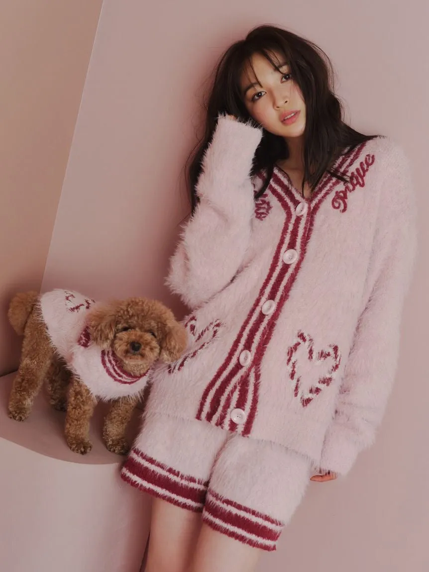 Feather Cardigan & Shorts Loungewear Set