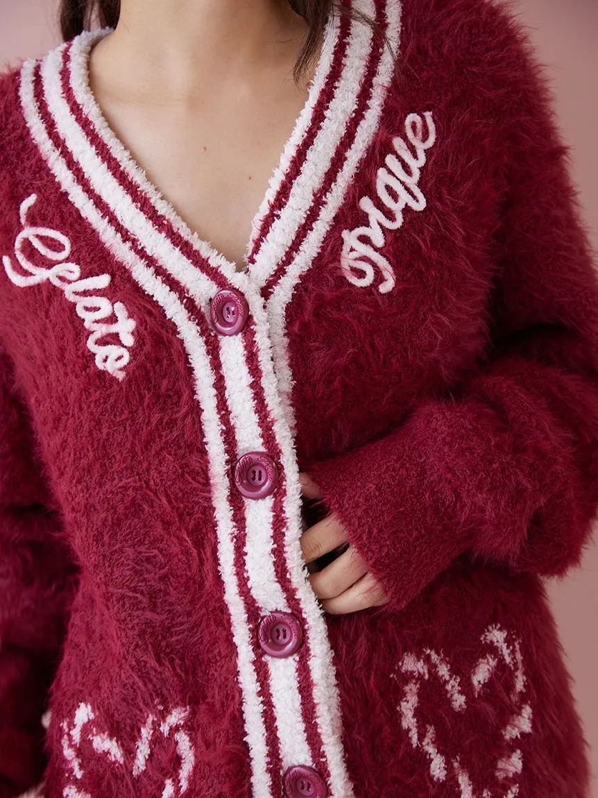 Feather Cardigan & Shorts Loungewear Set