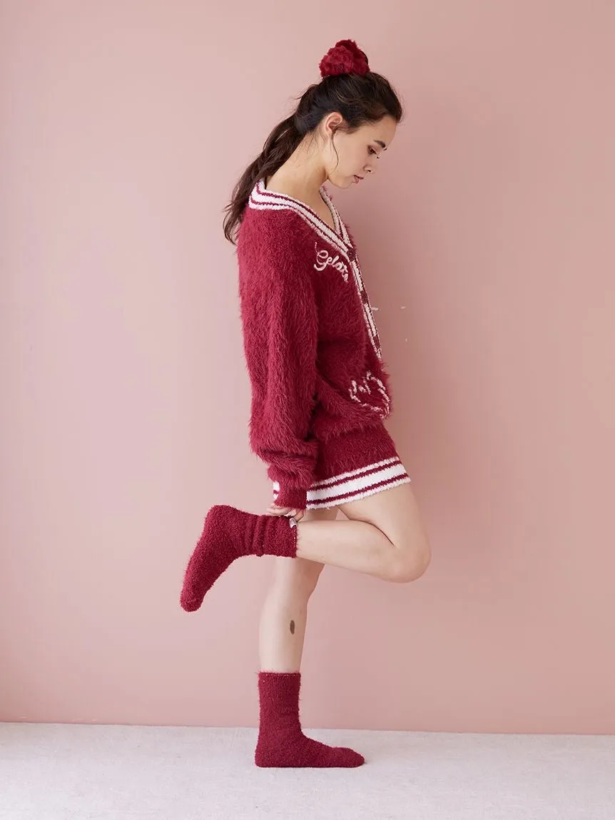 Feather Cardigan & Shorts Loungewear Set