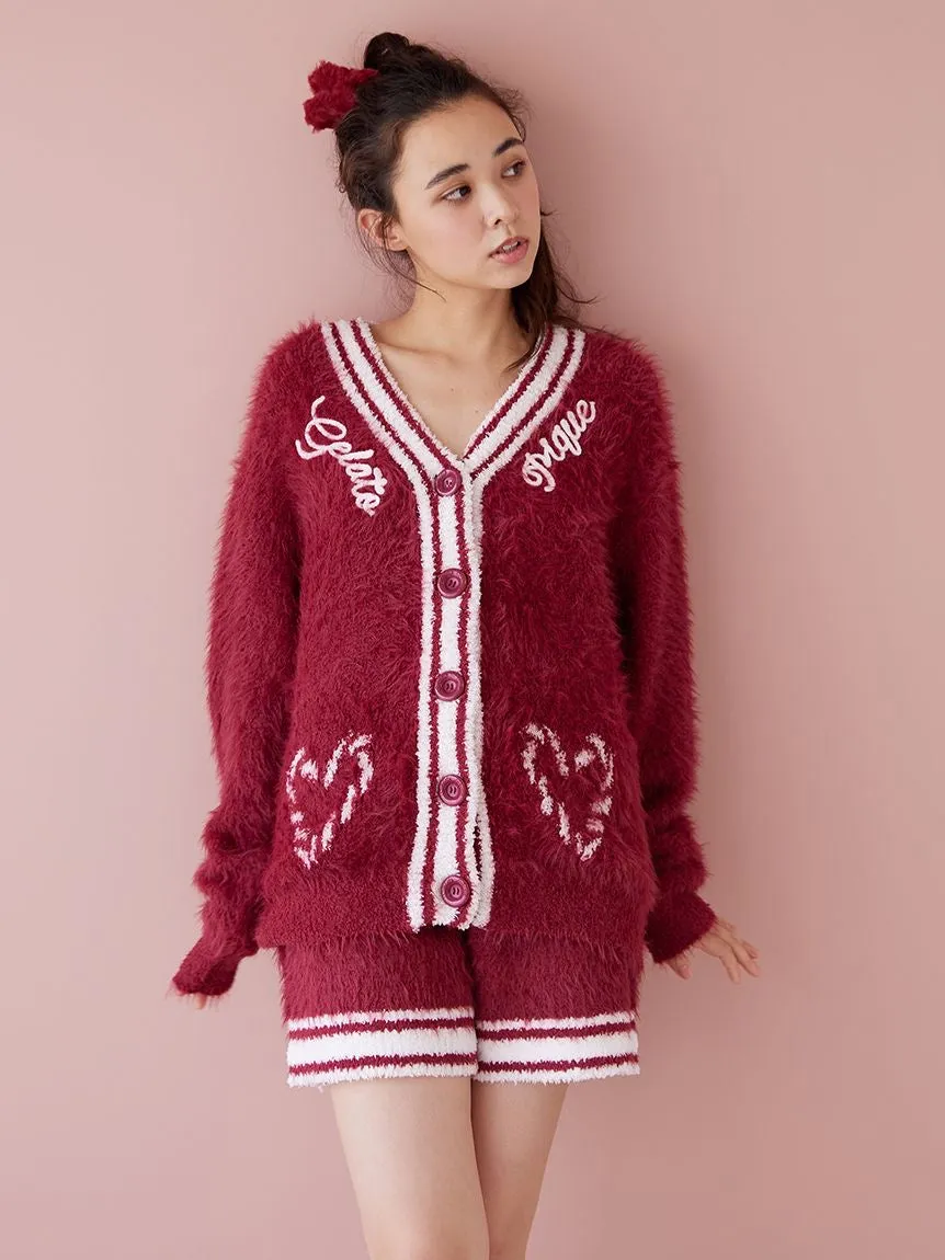 Feather Cardigan & Shorts Loungewear Set