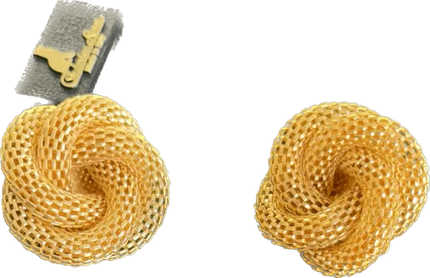 Federica Rossi earrings without hole intertwined in shirt worked in gold laminate bronze 18kt fr.or.11