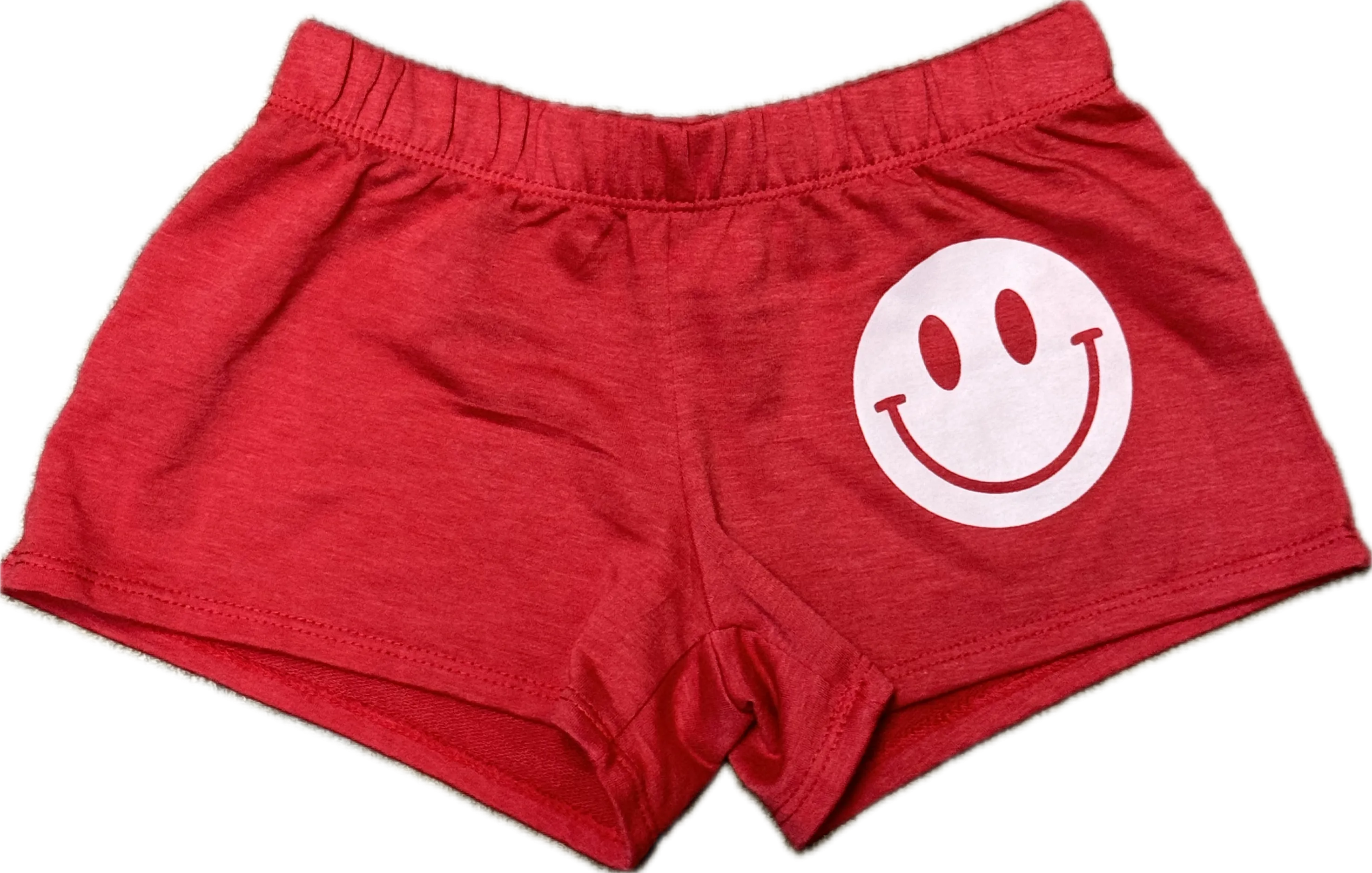 FIREHOUSE- Mini White Smiley Shorts (heather red)