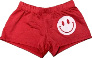 FIREHOUSE- Mini White Smiley Shorts (heather red)
