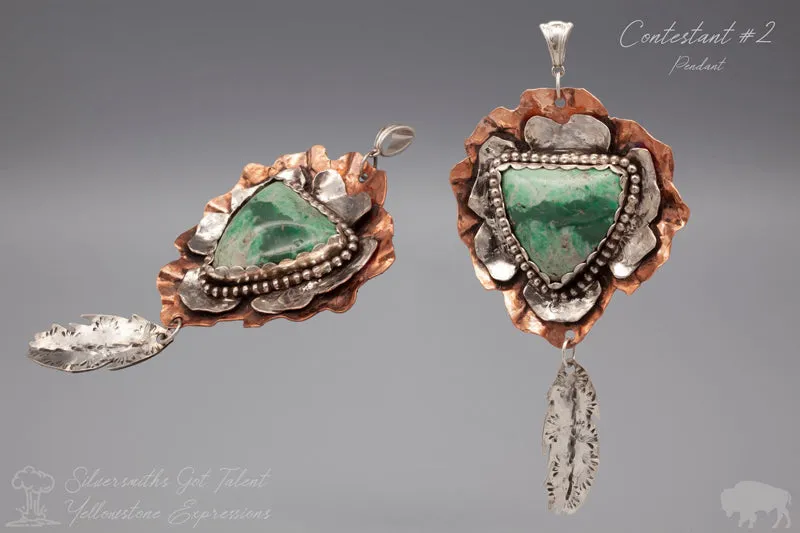 Flower with Feather Pendant