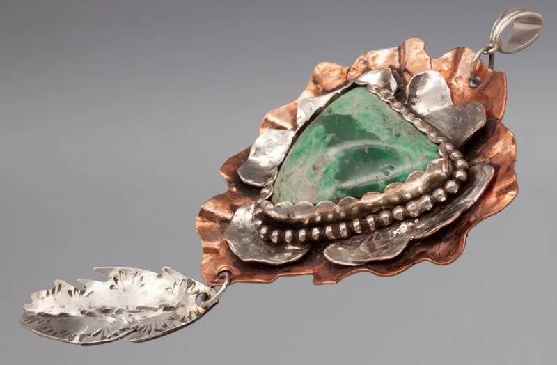 Flower with Feather Pendant
