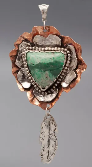 Flower with Feather Pendant