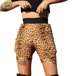 FROZEN COUTURE Leopard Print Crash Shorts