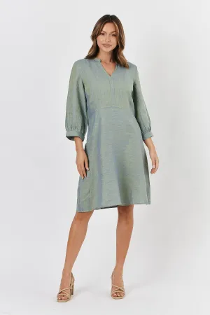 GA420 Linen Knee Length Dress - Wakame