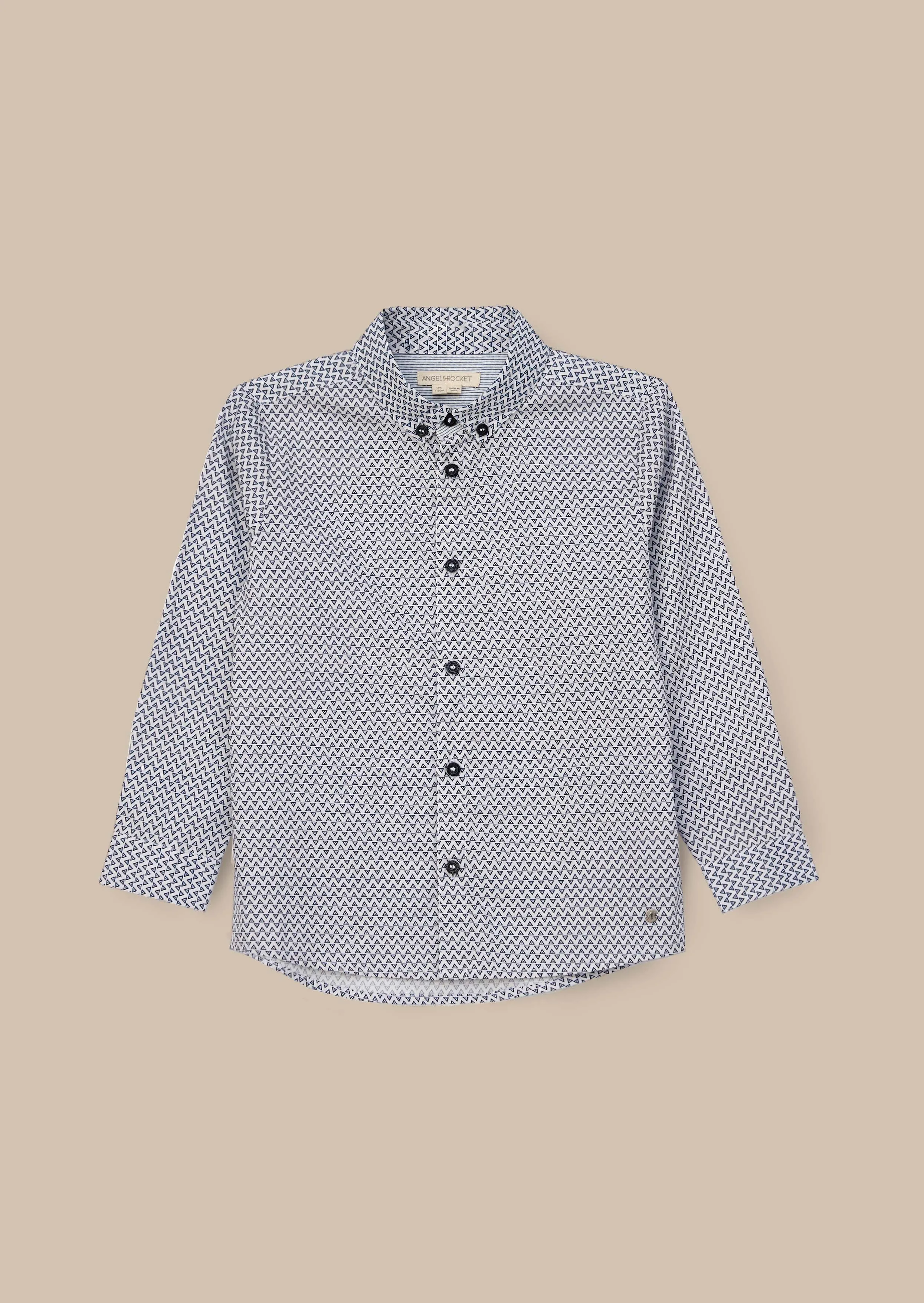 Geo White Geometric Print Shirt
