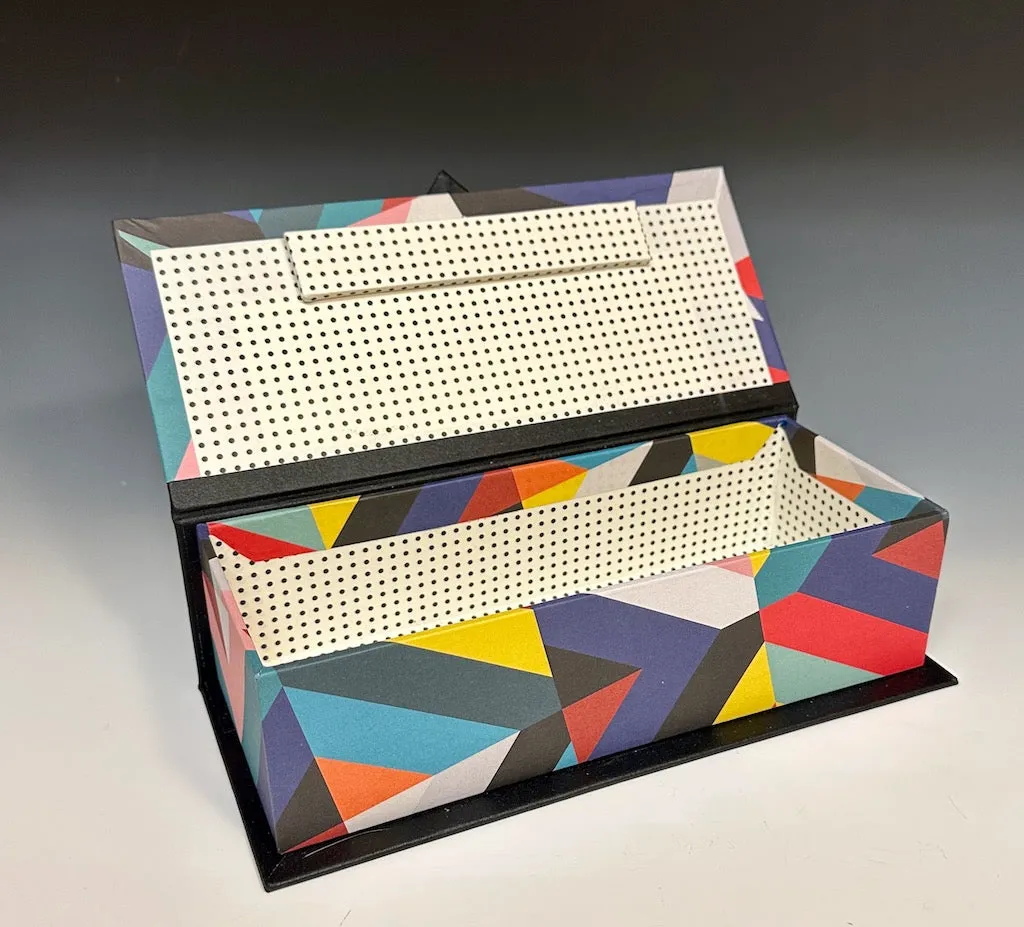 GEOMETRIC MIXED MEDIA HANDMADE BOX JS127