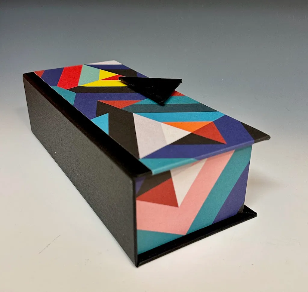 GEOMETRIC MIXED MEDIA HANDMADE BOX JS127