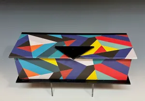 GEOMETRIC MIXED MEDIA HANDMADE BOX JS127