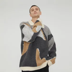 Geometric Pattern Knit Sweater