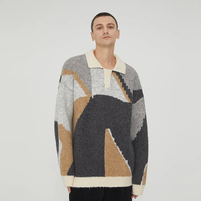 Geometric Pattern Knit Sweater