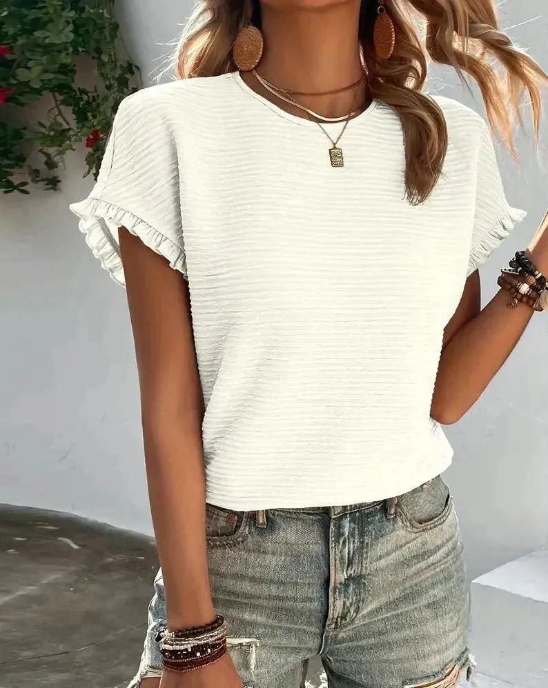 Georgina® | Women'S Ruffle Hem Shirts Chic