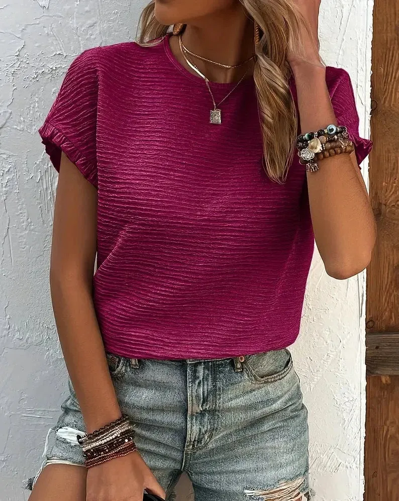 Georgina® | Women'S Ruffle Hem Shirts Chic