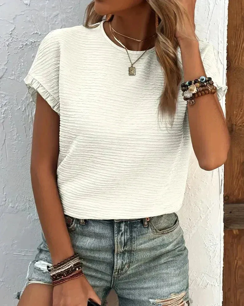 Georgina® | Women'S Ruffle Hem Shirts Chic