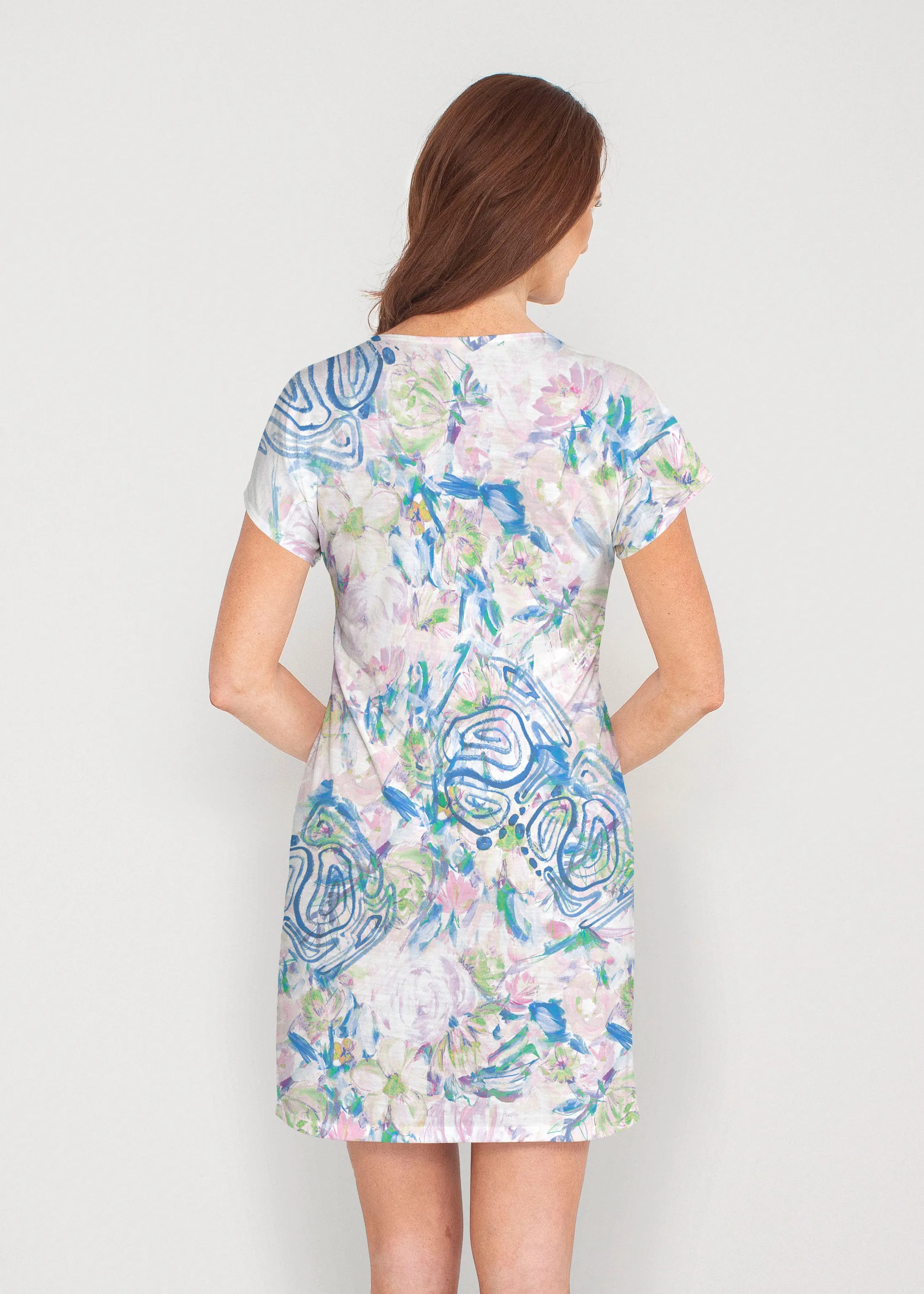 GiGi (17251) ~ French Terry Short Sleeve Crew Dress