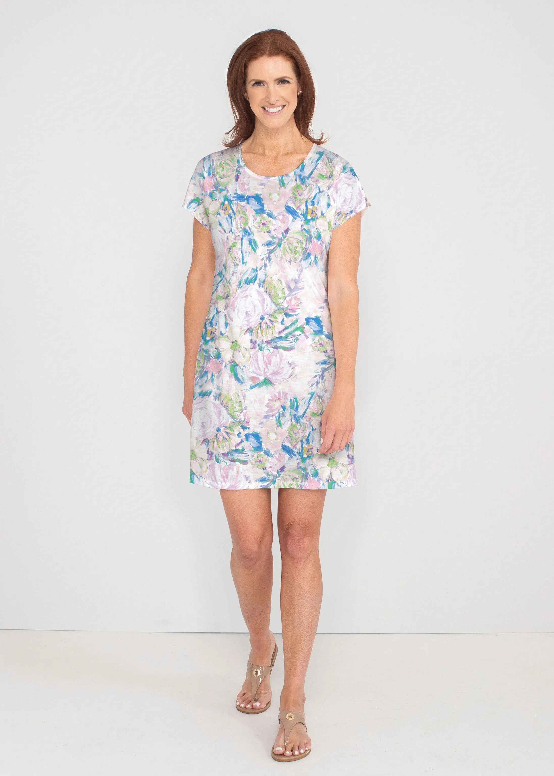GiGi (17251) ~ French Terry Short Sleeve Crew Dress