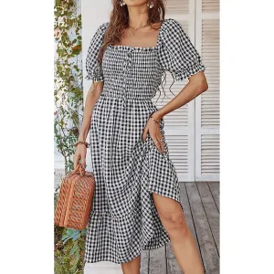 Gingham Grace Midi Dress