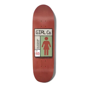 Girl Skateboard Gridbox Simon Bannerot Loveseat Skateboard Deck - 9.0"