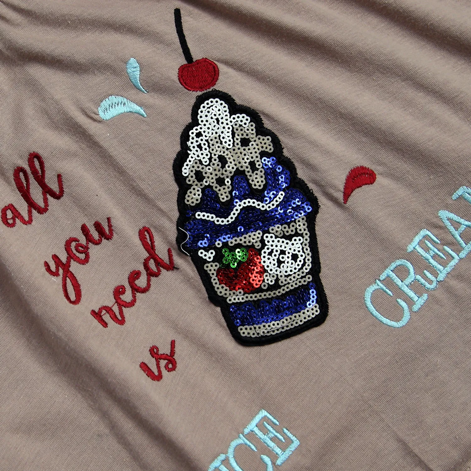 Girls Pure Cotton "Ice Cream" Graphic T-shirt Frock