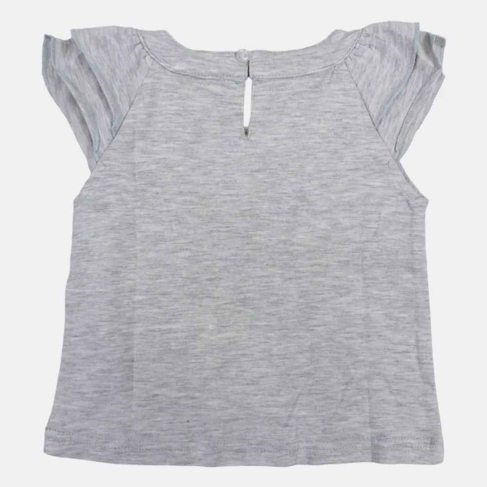 Girls Sleeveless Cotton T-Shirt with Fun House Design