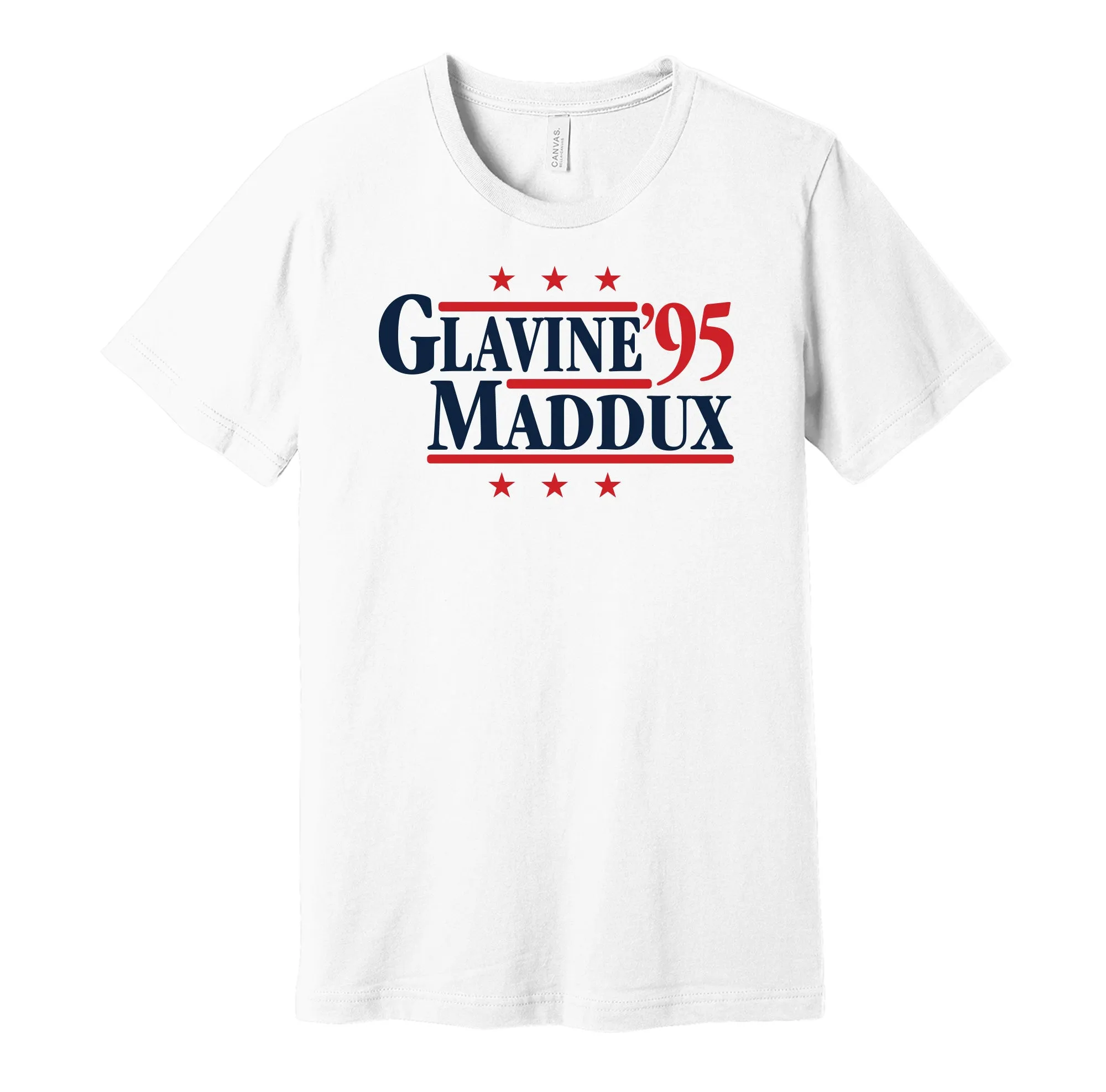 Glavine & Maddux '95 - Atlanta Baseball Legends Political Campaign Parody T-Shirt - Hyper Than Hype Shirts