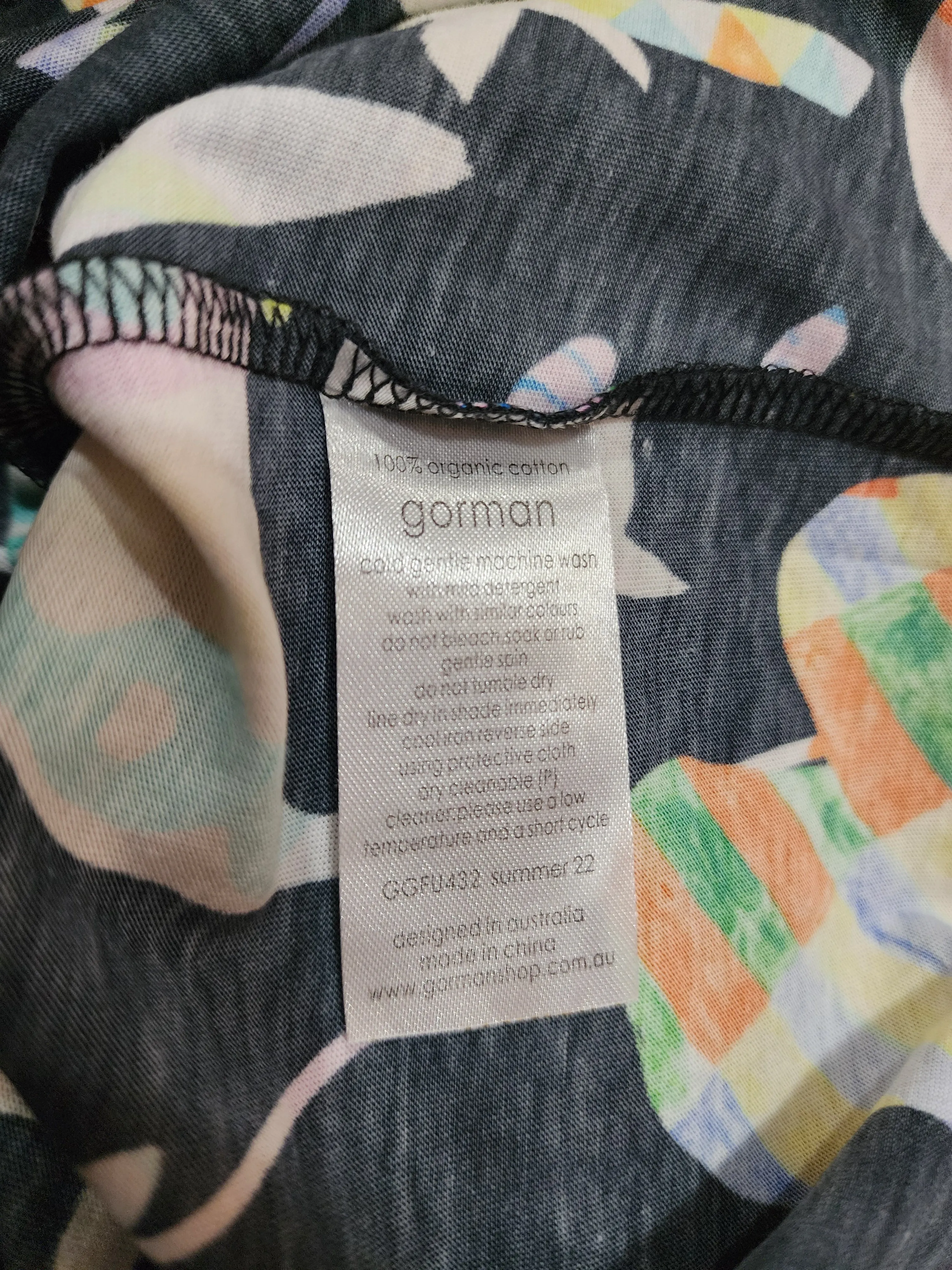 Gorman unique colourful tee shirt size 8