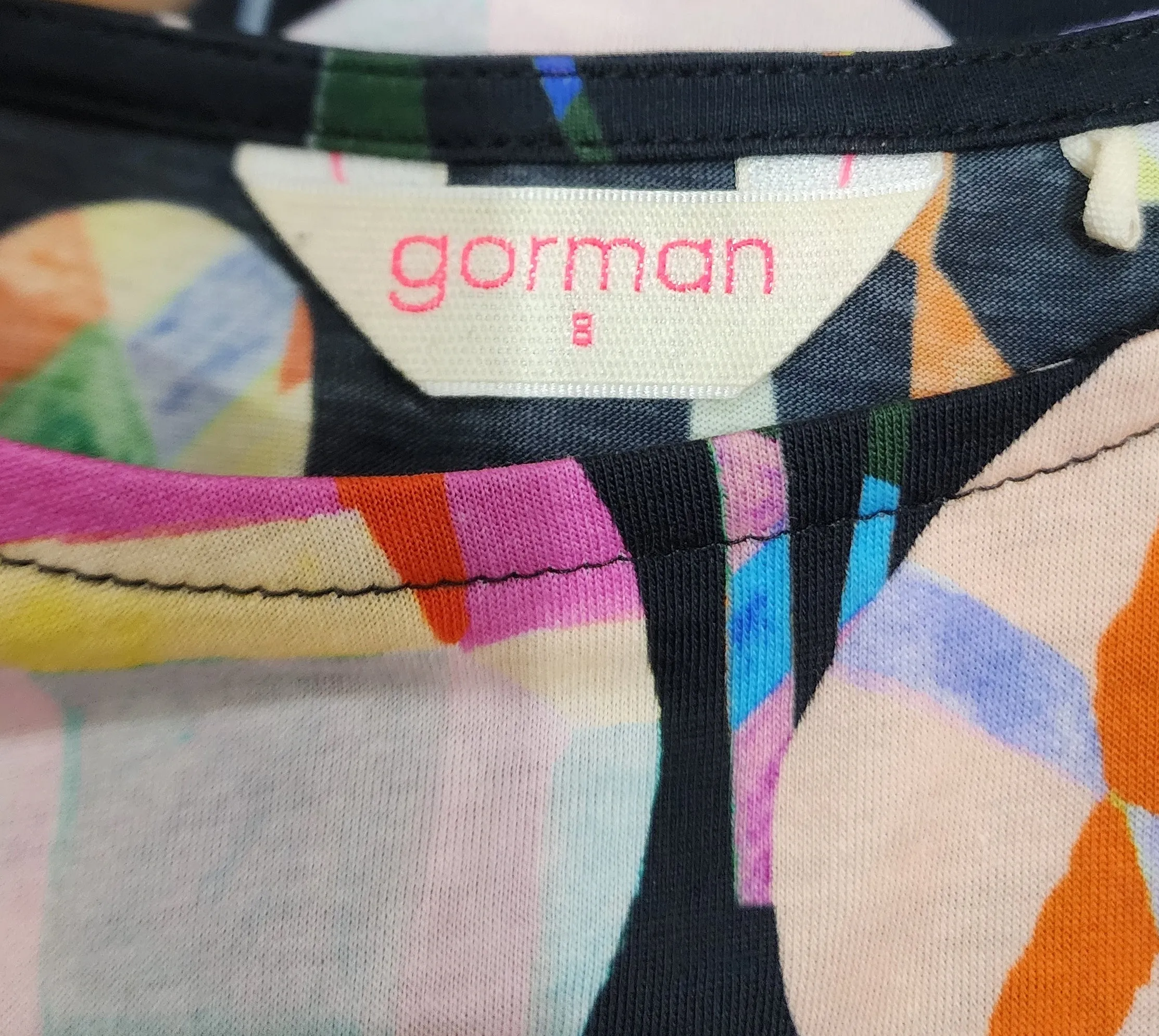 Gorman unique colourful tee shirt size 8