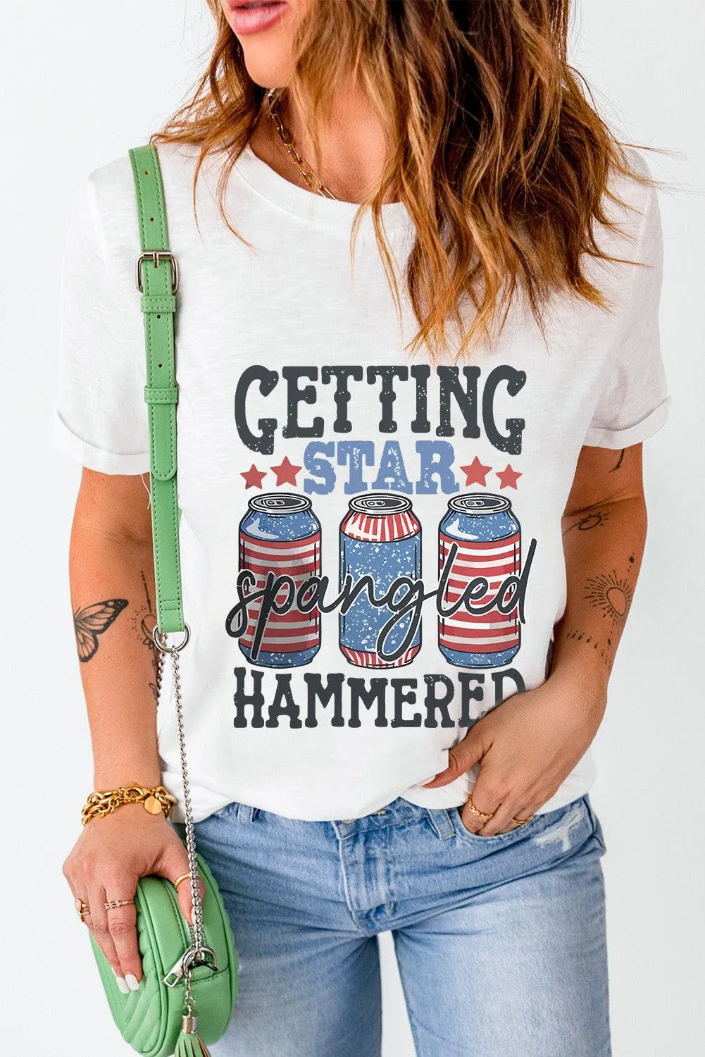 Graphic "Getting Star Spangled Hammered" T-Shirt
