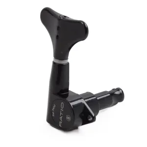 GraphTech RATIO Bass Guitar 4-in-Line Key Machine Heads ~ Black