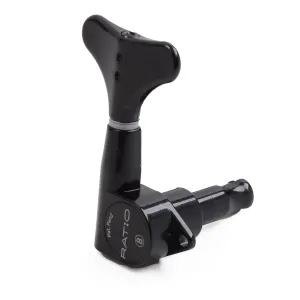 GraphTech RATIO Bass Guitar 4-in-Line Key Machine Heads ~ Black