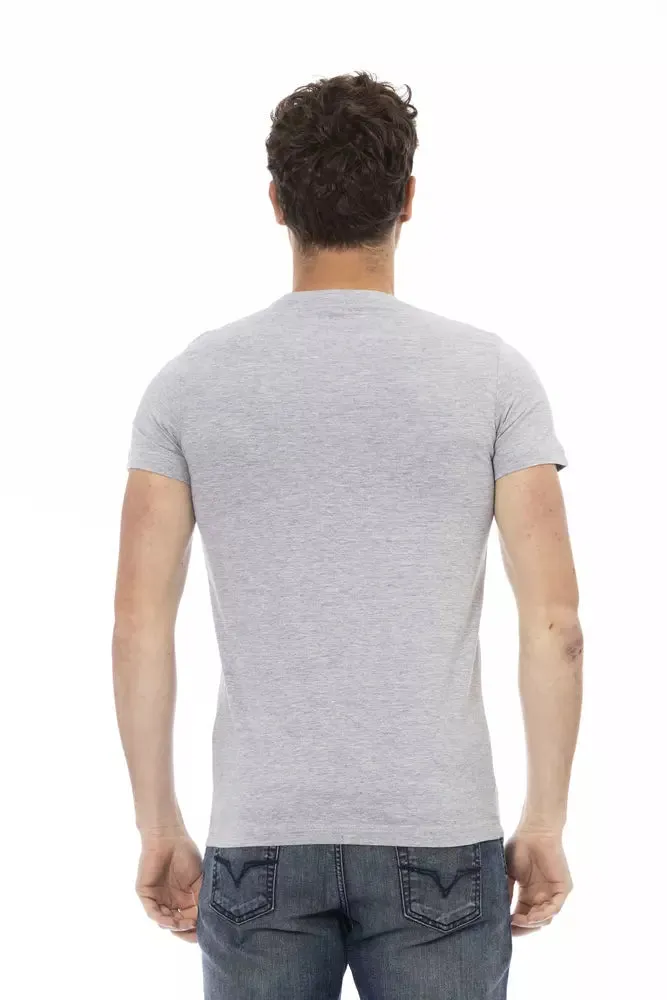 Gray Cotton Men T-Shirt
