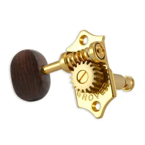 Grover STA-TITE Machineheads ~ 3 3 ~ Vertical ~ Gold ~ Rosewood Buttons