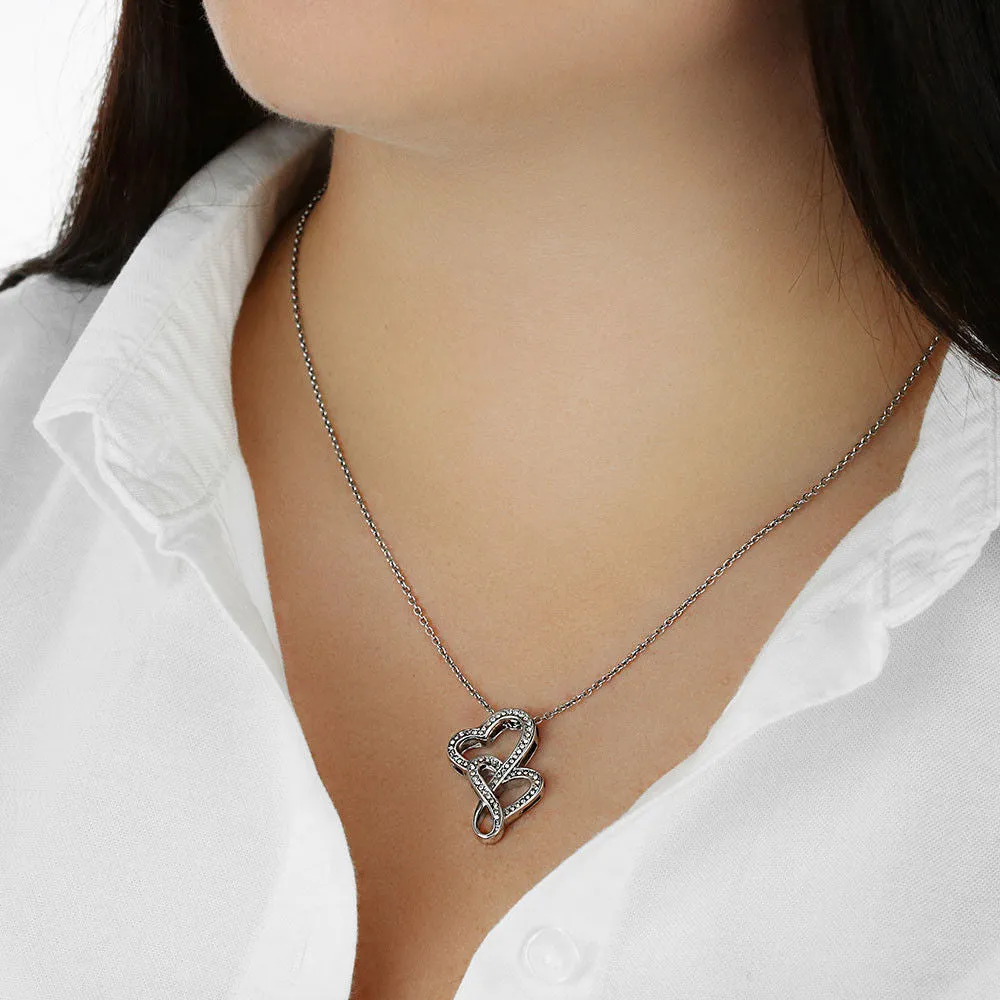 Grown and on my own-Double Hearts Necklace for Mother's Day, From Daughter