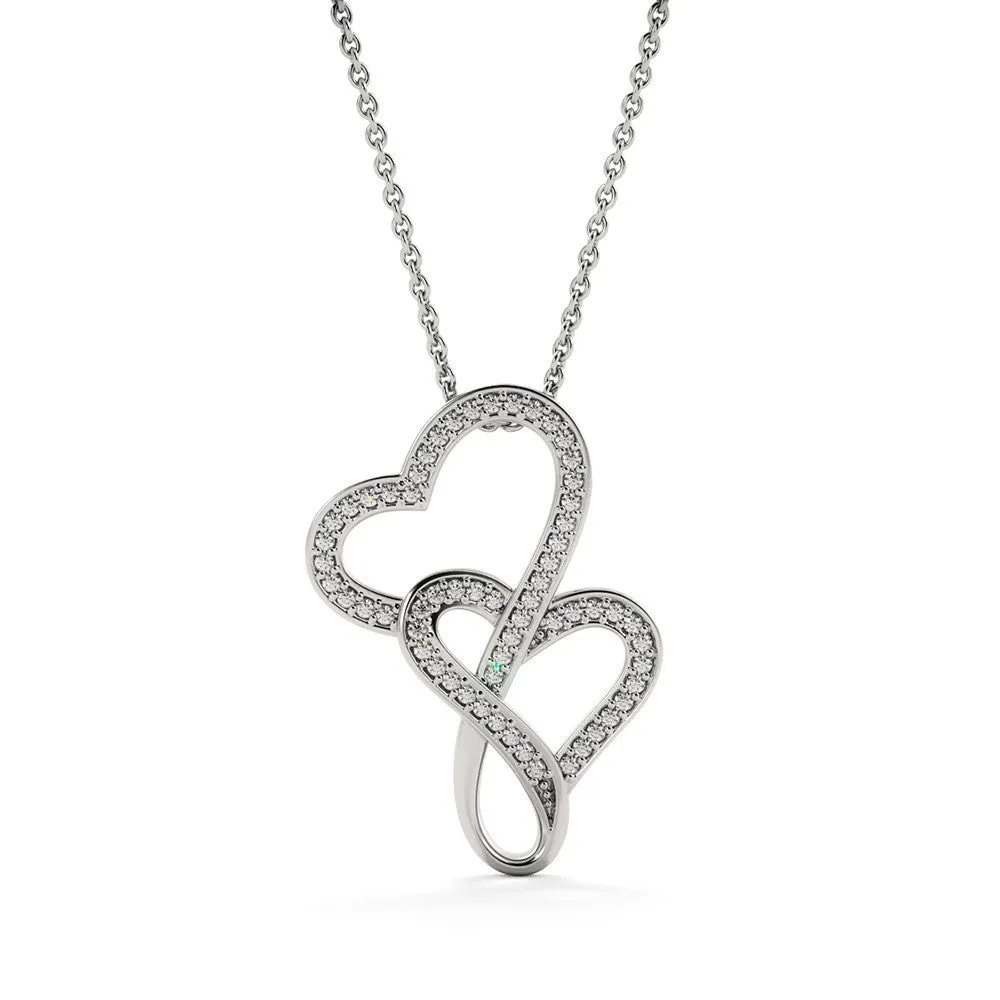 Grown and on my own-Double Hearts Necklace for Mother's Day, From Daughter