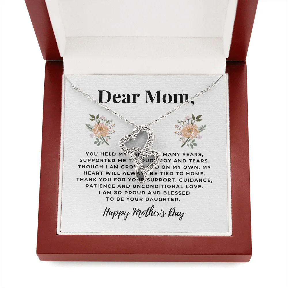 Grown and on my own-Double Hearts Necklace for Mother's Day, From Daughter