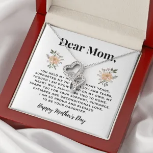 Grown and on my own-Double Hearts Necklace for Mother's Day, From Daughter