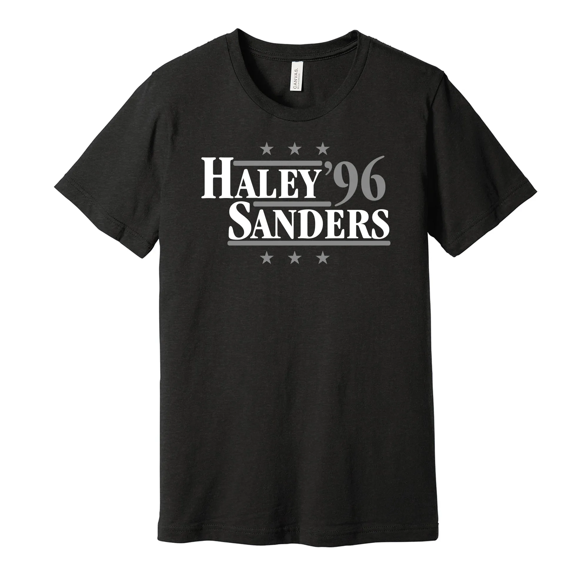 Haley & Sanders '96 - Dallas Football Legends Political Campaign Parody T-Shirt - Hyper Than Hype Shirts