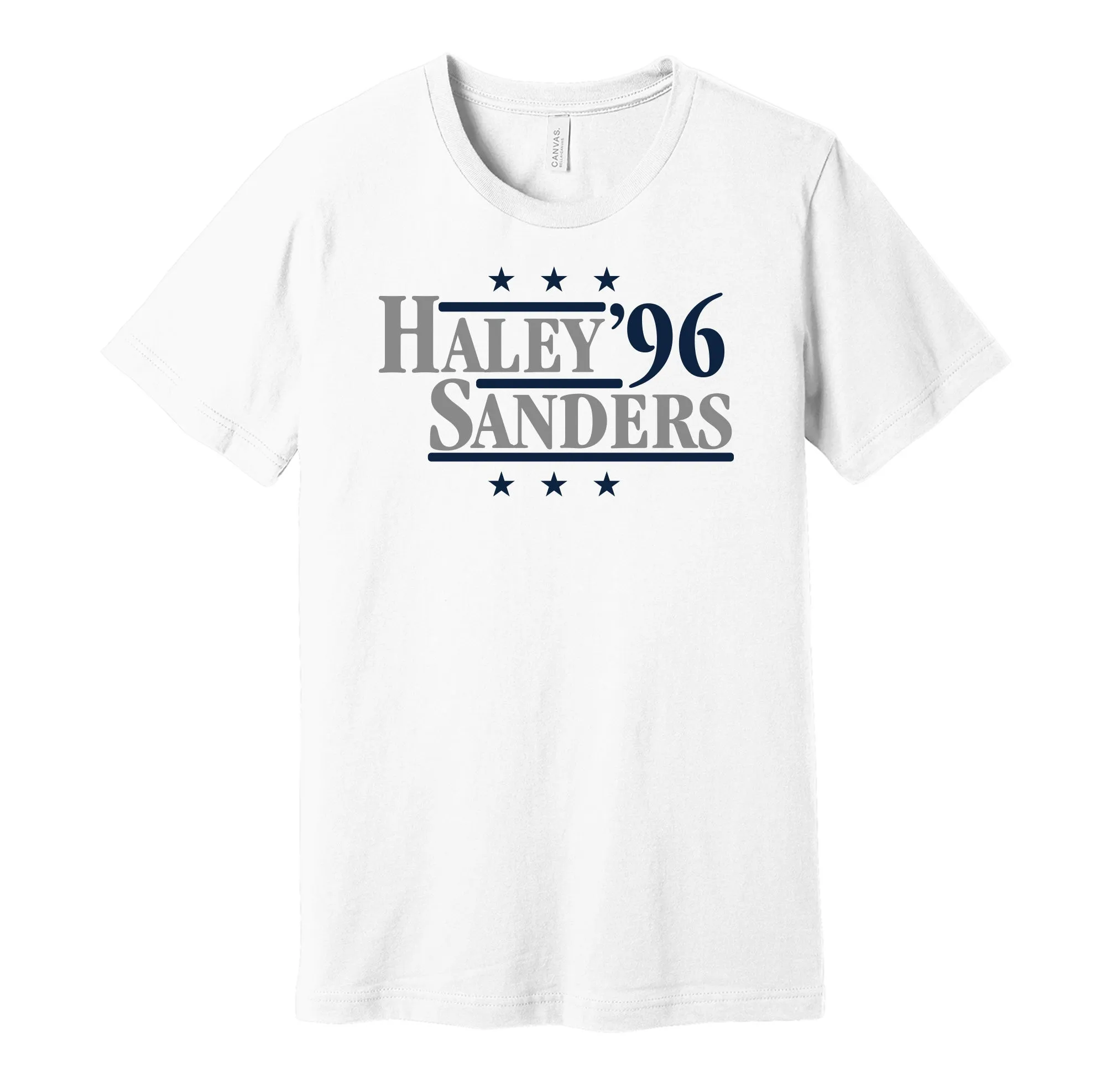 Haley & Sanders '96 - Dallas Football Legends Political Campaign Parody T-Shirt - Hyper Than Hype Shirts