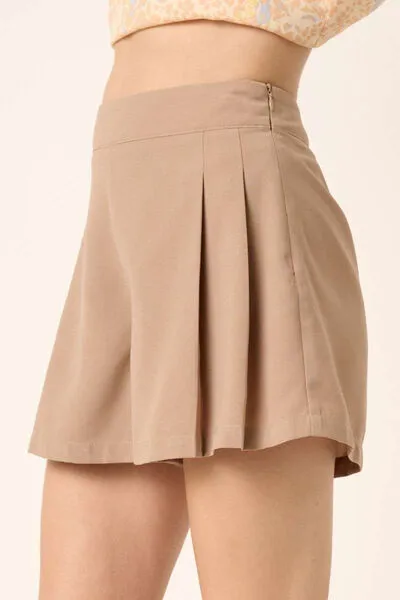 Hazel Blues® |  Mittoshop Side Invisible Zipper Pleated Shorts