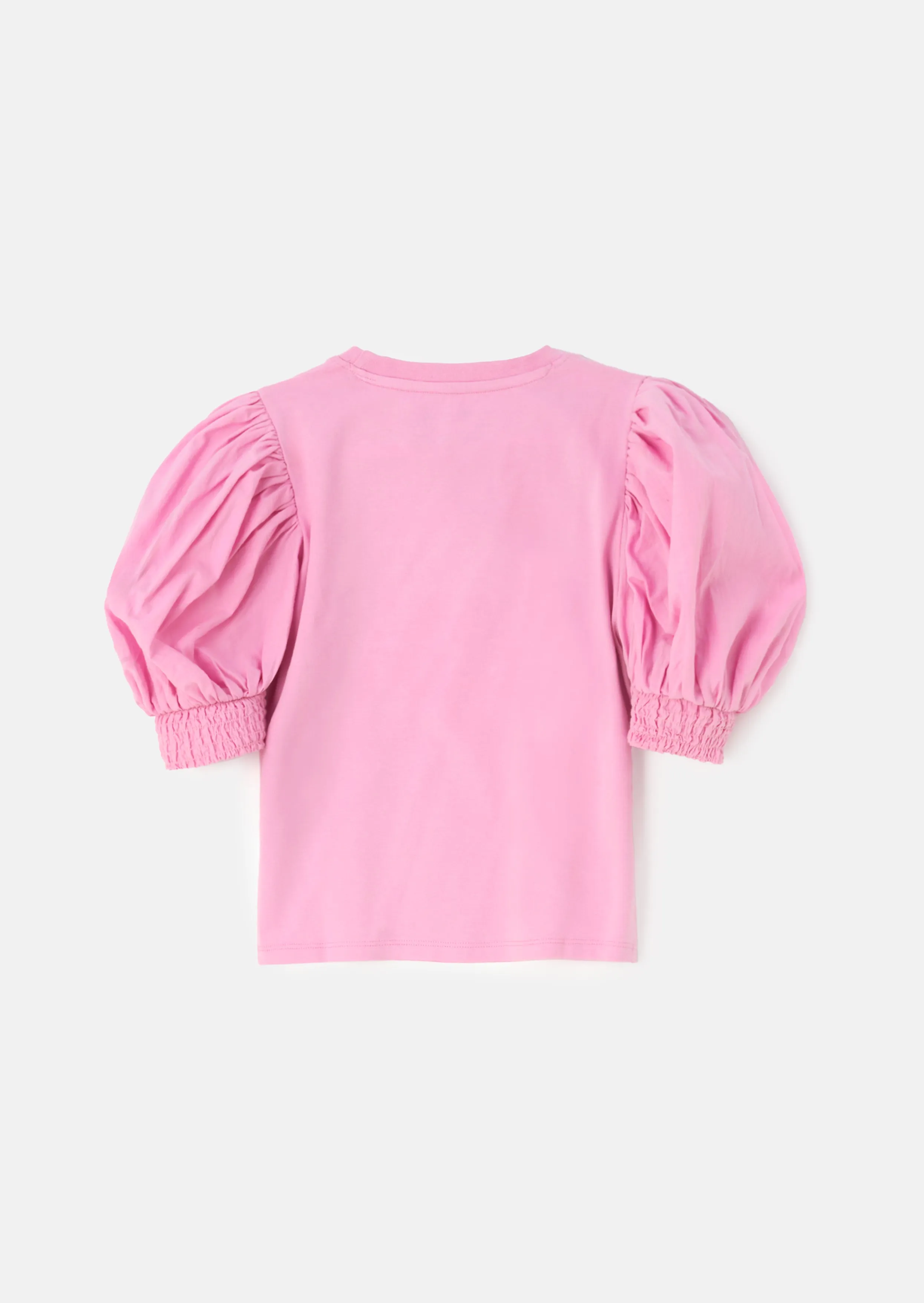 Heidi Pink Puff Sleeve Love Diamante Top