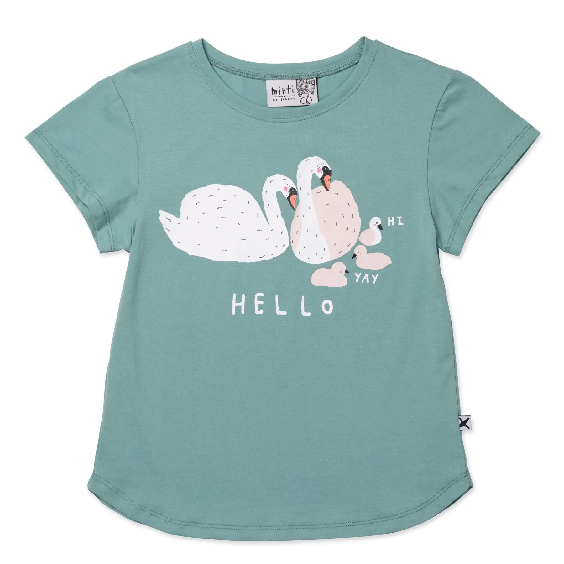 Hello Swan Tee- Emerald