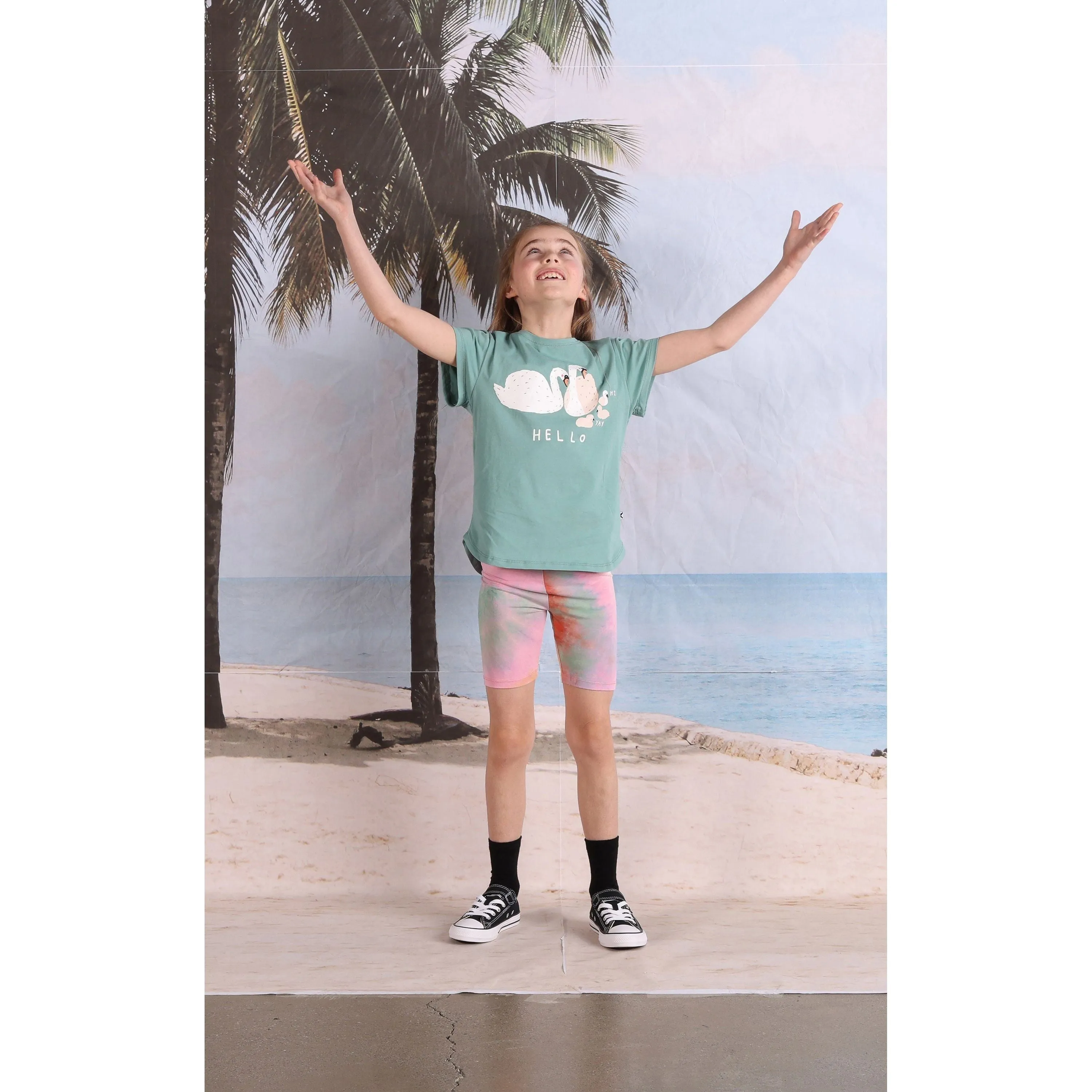 Hello Swan Tee- Emerald