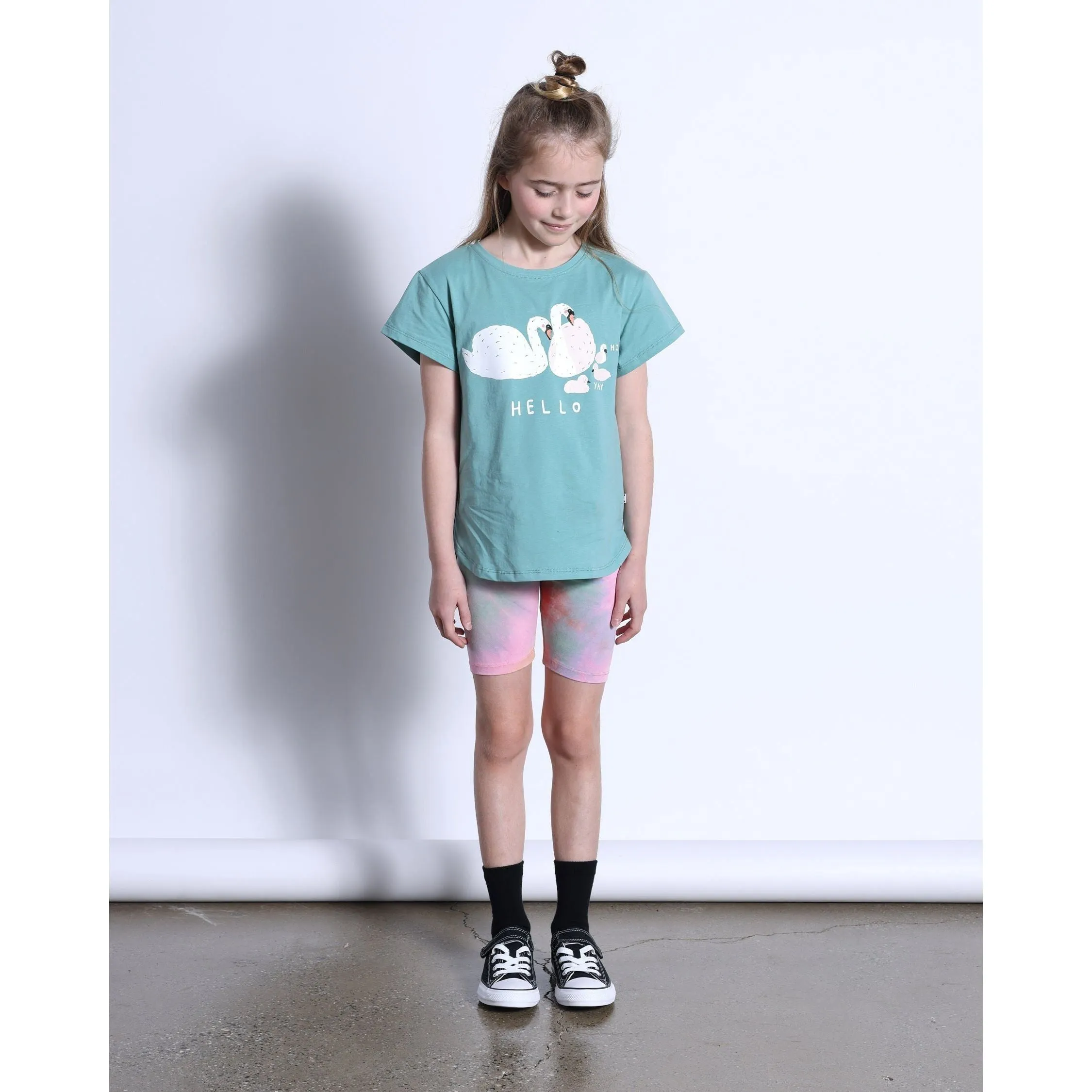 Hello Swan Tee- Emerald