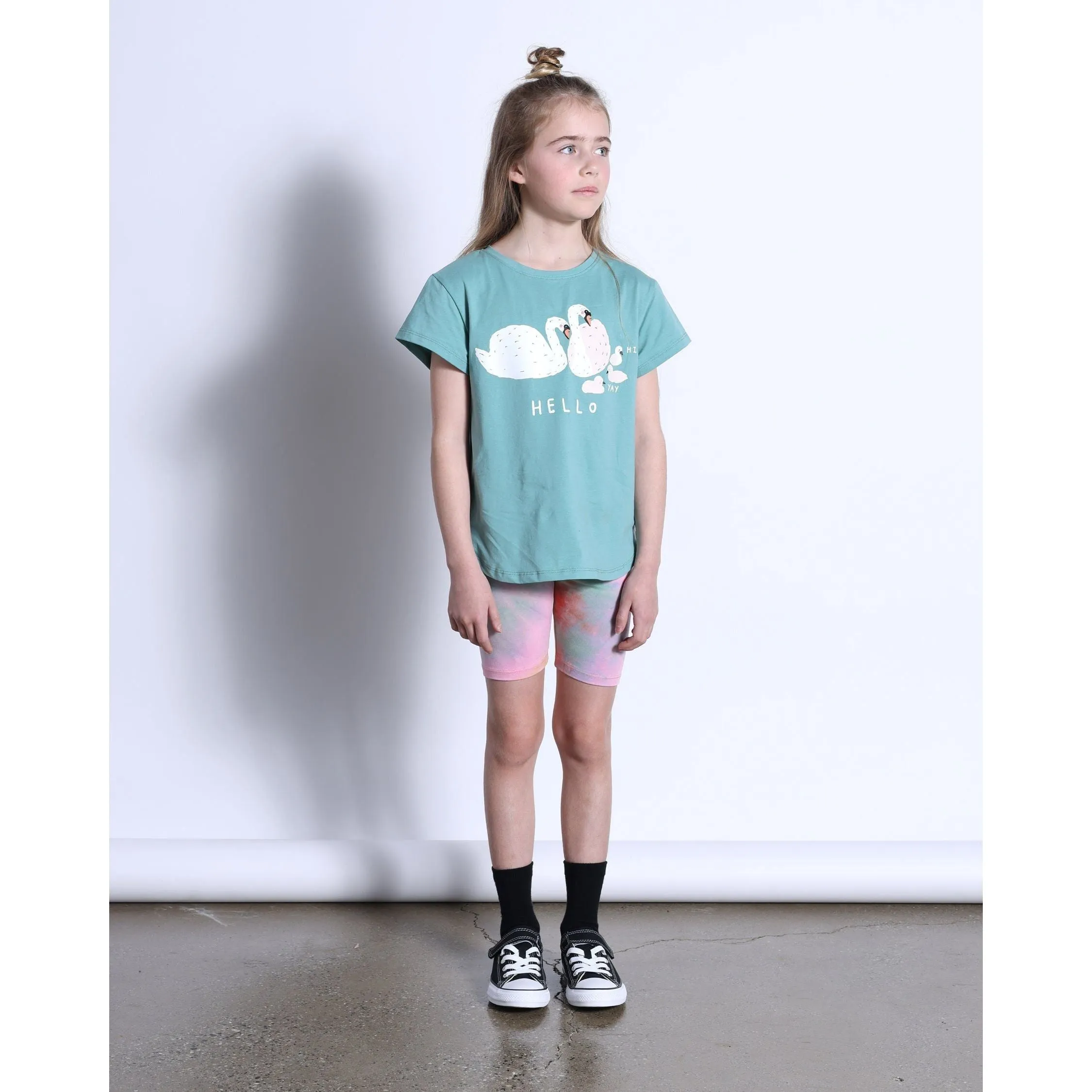 Hello Swan Tee- Emerald