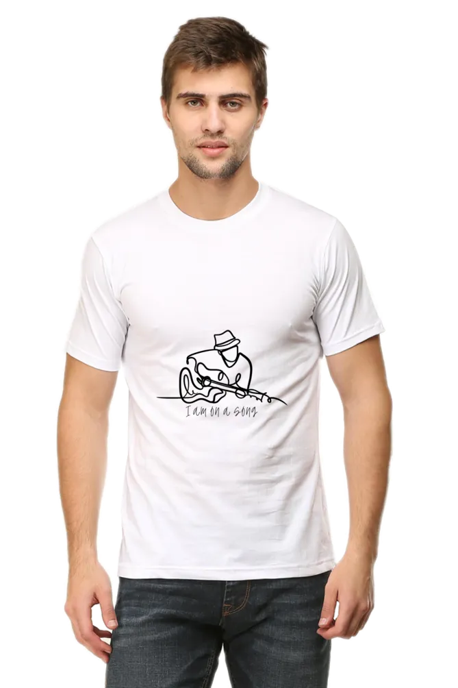 I Am On A Song Round Neck Classic T-Shirt