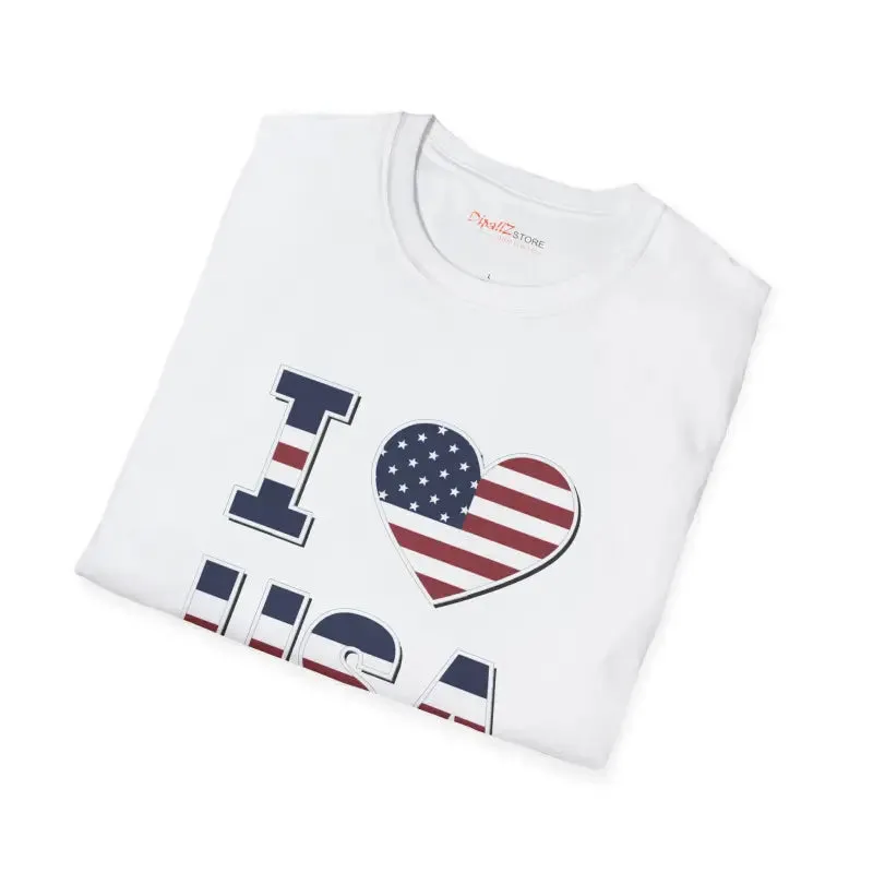 I Heart Usa Patriotic Cotton Tee for Comfort