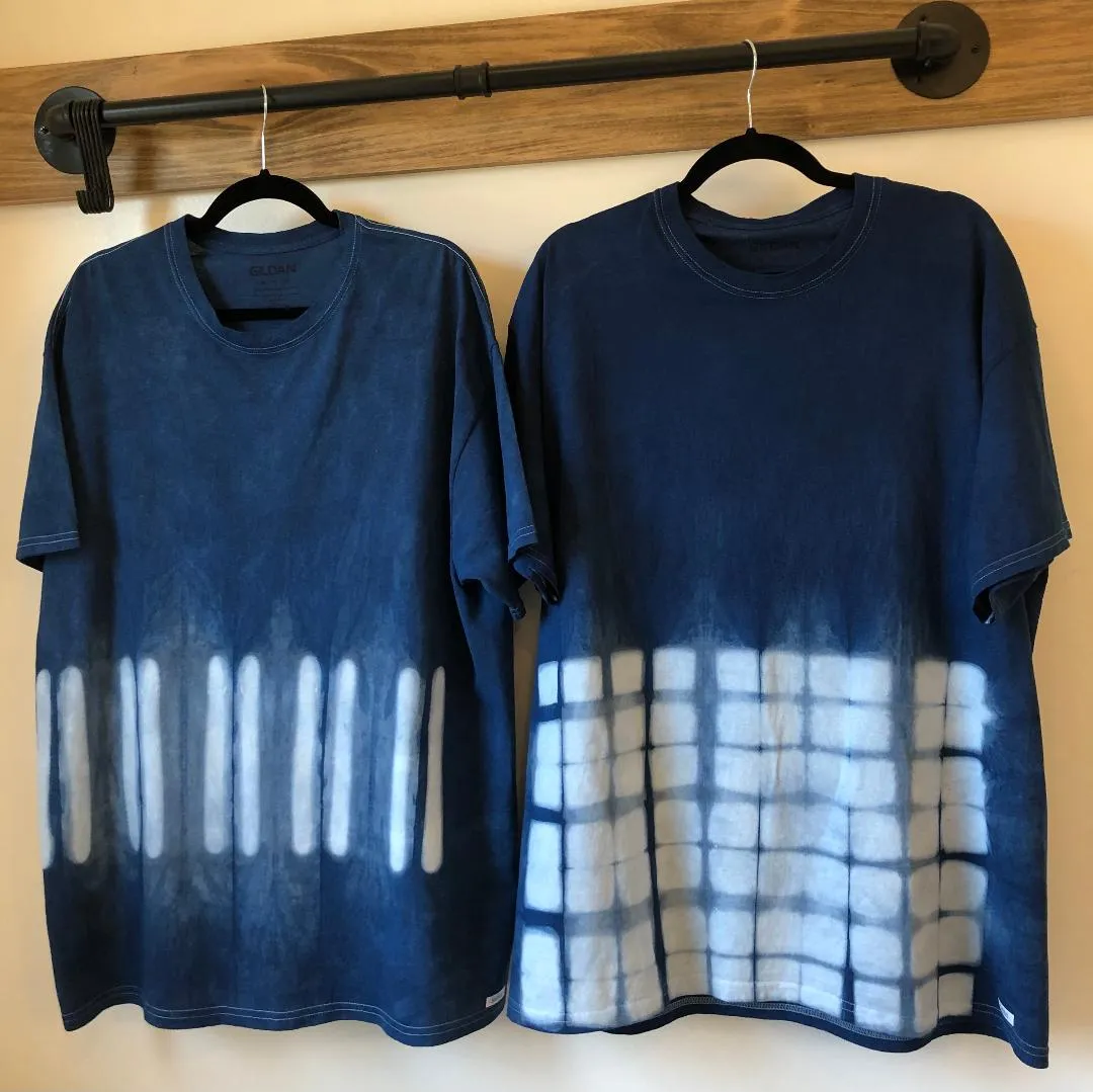Indigo Shibori Short Sleeve Men T-Shirts